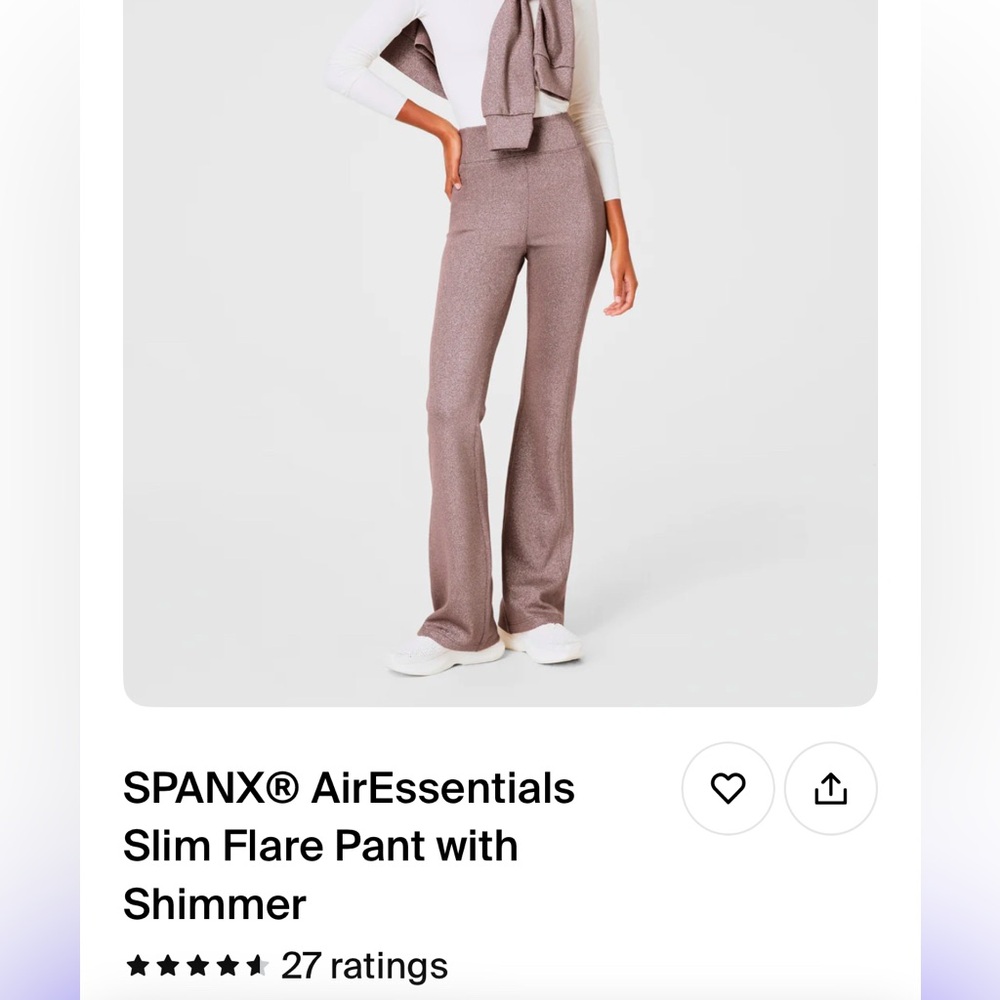 Spanx Air Essentials Flare Pant in smoke shimmer- XS